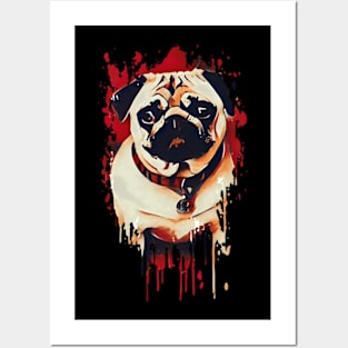 Chinese Pug Dog Tie Dye art Posters and Art